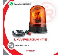 Lampeggiante A Ventosa e Fisso Arancione 12/24v Per Trattori Presa Accendisigari