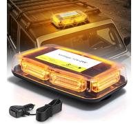 Lampeggiante Arancione a 90 LED con Magnete - Luce di Avvertimento 12V 24V, Cavo da 3 m, Impermeabile IP65, 16 Modalità per Camion, Attrezzature Edili, Agricoltura