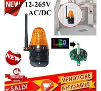 LAMPEGGIANTE CON ATENNA A LED 12V A 230V AC DC LAMPEGGIATORE CANCELLO UNIVERSALE