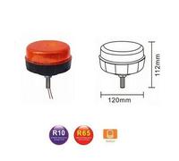 Lampeggiante LED Arancione 120mm 12LED 12V/24V Attacco con Vite Centrale