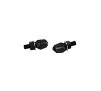 Lampeggiante LED piccolo, nero, vetro colorato, contrassegno E, coppia