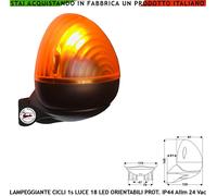 Lampeggiatore Automatismo 18 Led 12/24 V Lampeggi 40m Segnala Movimento Cancello