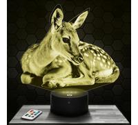 Lampephoto.fr - Lampada 3D Cerbiatto Animale Cervo Cerva Lampada Tattile a LED, Effetto Ologramma 3D, Idea Regalo Natale Compleanno per Ragazzo o Ragazza, Oggetto decorazione camera
