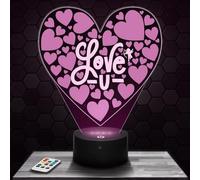 Lampephoto.fr - Lampada 3D Cuore/San Valentino Amore Romanticismo Passione Lampada Tattile a LED, Effetto Ologramma 3D, Idea Regalo Natale Compleanno per Ragazzo o Ragazza, Oggetto decorazione camera