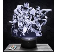 Lampephoto.fr - Lampada 3D Destin y 2 MMO FPS Multigiocatore Videogiochi Regalo Geek Uomo, Gamer, Luce Notturna Tattile Led, Effetto Ologramma 3D, Idea Regalo Natale Compleanno, Decorazione Camera