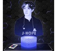 Lampephoto.fr - Lampada 3D J-Hope, Decorazione per Camera da Ragazza Lampada 3D J-Hope oggetto K-Pop Corea Pop Coreana Idea Regalo Decorazione Luce Soffusa Luce Notturna DecorazioNe natale TOP