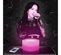 Lampephoto.fr - Lampada 3D Jisoo B. Pink, Decorazione per Camera da Ragazza Lampada 3D Jisoo B. Pink oggetto K-Pop Corea Pop Coreana Regalo Deco Luce Notturna Tattile DecorazioNe natale Regalo TOP