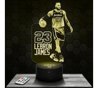 Lampephoto.fr - Lampada 3D L. James Giocatore Americano di Basket Luce Notturna Tattile Led, Effetto Ologramma 3D, Idea Regalo Natale Compleanno Uomo Donna, Oggetto decorazione camera