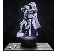 Lampephoto.fr - Lampada 3D M. Macfly e Doc, R. verso il Futuro, Film Francese di Fantascienza Lampada Tattile Led, Effetto Ologramma 3D, Idea Regalo Natale Compleanno Uomo Donna, Oggetto decorativo