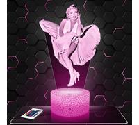 Lampephoto.fr - Lampada 3D M. Monroe, Luce Notturna Tattile M. Monroe, Illusione 3D Led, Idea Regalo di Natale per Ragazzi e Ragazze Lampada da Comodino per Bambini o Adulti TOP