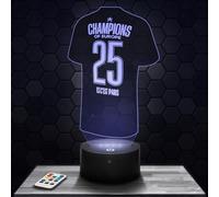 Lampephoto.fr - Lampada 3D Maglia Club di Calcio Parigi Campioni d'Europa Luce Notturna Tattile Led Calcio, Effetto Ologramma 3D, Idea Regalo calcio Natale Compleanno Ragazzo o Ragazza