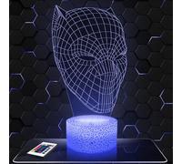 Lampephoto.fr - Lampada 3D Maschera Black Panther, Luce Notturna Tattile Maschera Black Panther 3D Led, Idea Regalo di Natale per Ragazzi e Ragazze Lampada da Notte per Bambini o Adulti TOP