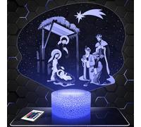 Lampephoto.fr - Lampada 3D Moderna Presepe Gesù Cristo Religione, Luce Notturna Tattile, Regalo Deco Cattolica Cristiana Cristo, Lampada Presepe Gesù Cristo Religione, Idea Regalo Natale Cristiano TOP