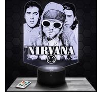 Lampephoto.fr - Lampada 3D Nir vana Luce Notturna Tattile Nir vana, Illusione 3D Led, Idea Regalo di Natale per Ragazzi e Ragazze Lampada da Comodino per Bambini o Adulti, Regalo, Gadget