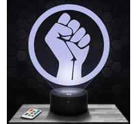 Lampephoto.fr - Lampada 3D Simbolo Anti Razzismo Uguaglianza Giustizia Sociale Lampada Tattile a LED Effetto Ologramma 3D Idea Regalo Natale Compleanno per Ragazzo o Ragazza Oggetto decorazione camera