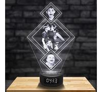 Lampephoto.fr Lampada 3D sveglia e altoparlante Bluetooth, Lampada foto personalizzabile incisione Laser su Plexi, Regalo Personalizzato Testi e Foto, Idea per Natale, Festa della Mamma (3 Rombi)
