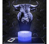 Lampephoto.fr - Lampada 3D Testa di Toro Decorazione Collezione Animale Toro Idea Regalo Uomo Donna oggetto Testa di Toro Luce Notturna Adulto Decorazione Camera, Idee Regalo Natale Uomo Donna TOP