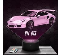 Lampephoto.fr Lampada da comodino, Luce notturna tattile auto sportive 911 GT3 Lampada illusione 3D LED, idea regalo di Natale per ragazzi e ragazze Lampada da notte per bambini o adulti TOP
