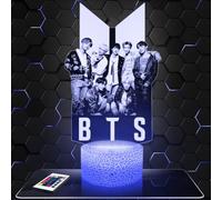 Lampephoto.fr Lampada da comodino, Luce notturna tattile BTS Lampada illusione 3D LED, idea regalo di Natale per ragazzi e ragazze Lampada da notte per bambini o adulti TOP