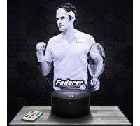 Lampephoto.fr Lampada Led 3D R.Federer Tennis decorazione Roland.G Wimble don. Idea regalo uomo oggetto R.Federer Tennis luce notturna adulto decorazione camera. Natale. regalo uomo originale TOP