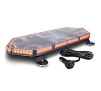 LAMPHUS NanoFlare NFMB80 - Mini barra luminosa stroboscopica a LED ambrata, 66 cm, 80 W, classe SAE 1, 63 modalità flash, cavo da 3,7 m, magnete o permanente, barra luminosa di emergenza gialla