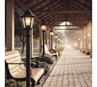 Lampioncino da Esterno Superficie 185cm Black Traditional