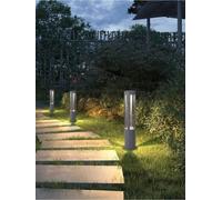 Lampioncino da giardino lampada 12 w led luce calda lampione esterno grigio es28