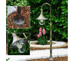Lampioncino LED da Giardino Segnapasso Stile Classico Marrone/Oro Design 143102
