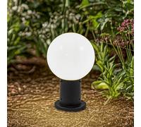 Lampioncino Lindby Dangan, nero/bianco, altezza 32 cm, vetro LINDBY