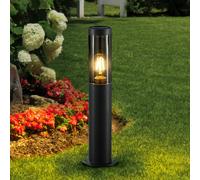 Lampioncino Lindby Statius, antracite/trasparente, ferro, 45 cm LINDBY