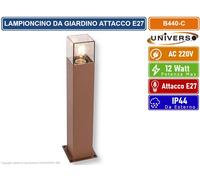 LAMPIONCINO PALO DA GIARDINO QUADRATO CON FISSAGGIO A TERRA PER LAMPADINE E27