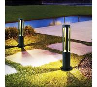 Lampione 12 w led luce calda lampione da terra giardino esterno nero es28