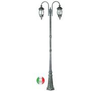 Lampione 2 luci classico h247cm Esterno fusione alluminio venezia p82.C24 Made i