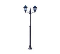 LAMPIONE 2 LUCI SU PALO MODELLO BERLINO 2X100w IP44 cm.72x230h. colore nero ...