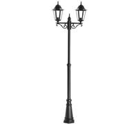 LAMPIONE '6 FACCE' CON DUE LANTERNE Colore Nero cm.190