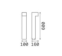 Lampione a LED IDEAL LUX Sirio, grigia, altezza 60 cm, in metallo IDEAL LUX