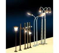 Lampione a LED in legno Piko per plastici ferroviari, a una lampadina