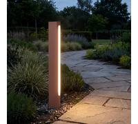 Lampione a LED Lucande Celiora, altezza 80 cm, marrone, IP65 LUCANDE