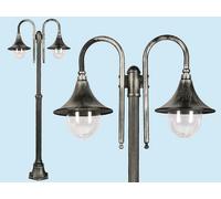 LAMPIONE ALLUMINIO 2 LUCI GALATEA PALO CM.186H Illuminazione ESTERNO
