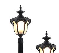 Lampione Classico da Giardino in Alluminio Lampada Lanterna Colore Nero Finitura Anticata IP65 impermeabile E27 Lampione retrò luce da esterno per esterni terrazzo balcone gazebo Cortile