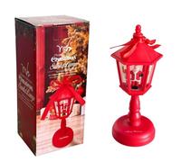 Lampione Con Babbo Natale Decorazione Natalizia Con Effetto Neve Con Luci LED