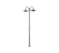 Lampione da esterni 'Damion' (Moderno) colore Grigio, in Acciaio Inox (2 luci, E27, A++) di Lindby | Candelabro, lampada da esterni