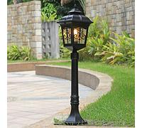 Lampione da Esterno 1-Luce Altezza 82 cm- Illuminazione Giardino Vialetto Design Classico- Lampione Vintage Alluminio Pressofuso - E27 Portalampada-lampadina non inclusa (Tipo: A)