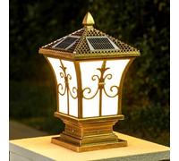 Lampione da esterno, Bron Fini Bolla Po C La Exteri Sol Power Fen Lig wi Pi Mou Ba f Outsi Ya Landsca Pillar(Brown,20*38cm)