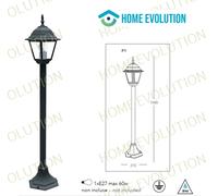 lampione da esterno da giardino vetro E27 104x21 IP44 cm bianco o Nero