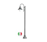 Lampione da esterno h 235 in alluminio e cappello rame Panarea V131.L43.1 Made