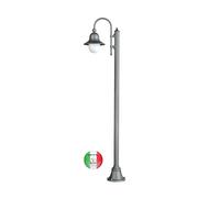 Lampione da esterno h 235 in alluminio e cappello rame Panarea V131.L43.1 Made