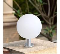 Lampione da esterno sferico bianco Paralume in acrilico satinato Illuminazione da esterno Luci a colonna IP65 Lampada a colonna impermeabile e antipolvere Lanterna Lampione Post Pathway Piedistallo