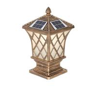 Lampione da esterno, Sol Power La Po Lig Nero/Ru Go Gr Lampsha Colu Farmhou Outdo Light Gard Mou Landsca Lanterna(Bronze,20CM)