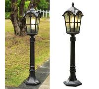 Lampione da giardino 1-Luce Altezza 80 cm- Illuminazione Giardino Vialetto Design Classico- Lampione Vintage Alluminio Pressofuso - E27 Portalampada-lampadina non inclusa (Tipo: C)